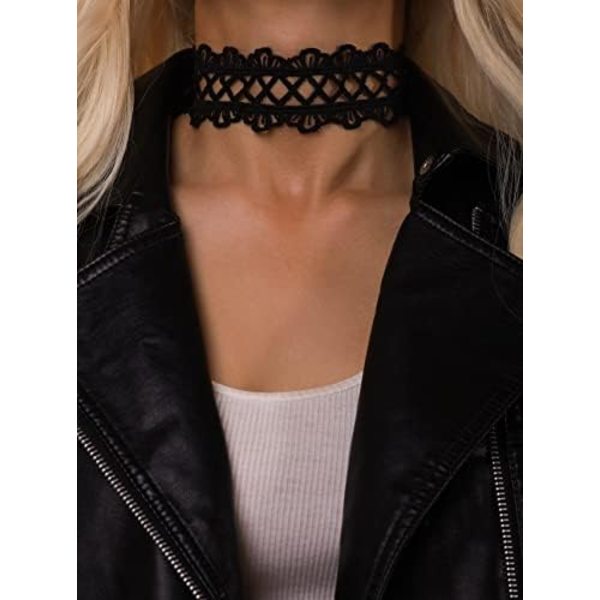Gotisk svart spets choker halsband, viktoriansk spets choker, gotisk choker, Halloween jul nyår smycken present till kvinnor
