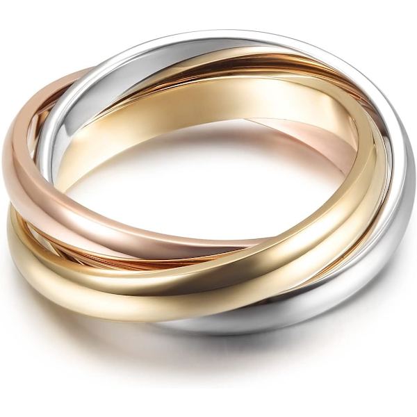 Färger Diamant Kristallklöver Band Statement Ringar för Kvinnor Infinity Interlocked Rolling Ringar Cocktail Förstärkare Finge