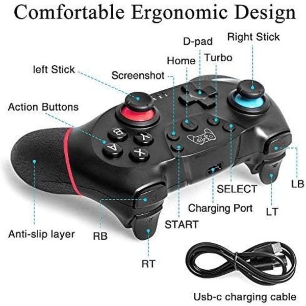 Switch-kontroller för, trådlös handkontroll Pro för Switch/Switch
