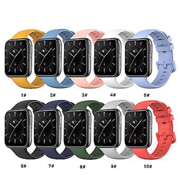 Armband för Watch 3 Justerbart Armband Sport Silikon för Smartwatch Band Mjukt S( Militärgrön)