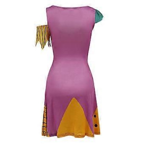 Voksen Kvinder The Nightmare Before Christmas Sally Cosplay Kostume Karneval Kjole Halloween Fancy Dress Up (XL C)