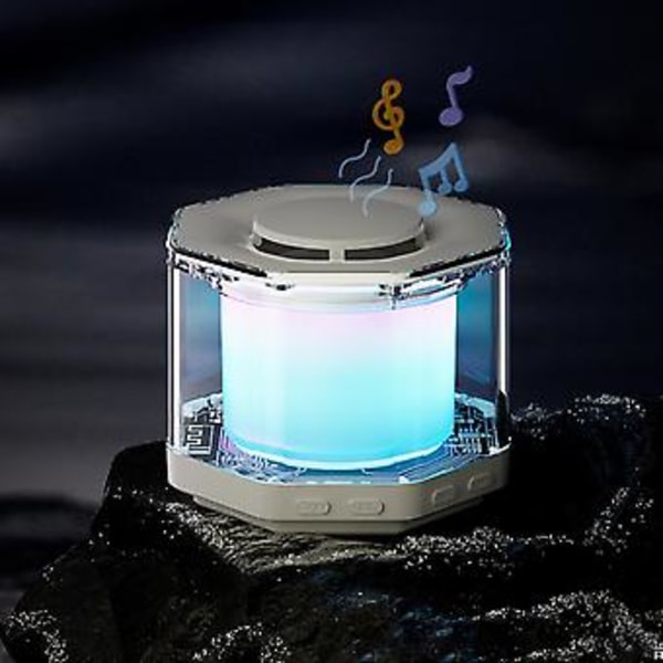 Subwoofer Ulkoilma Mini Värillinen Valo Kristallilasi Langaton Bluetooth-kaiutin WH
