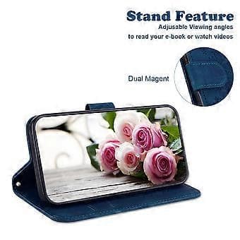 Til Nokia C12 4G/C12 Plus/C12 Pro Telefon Stand Case Rose Sommerfugl Præget PU Læder Wallet Shell(Style A)