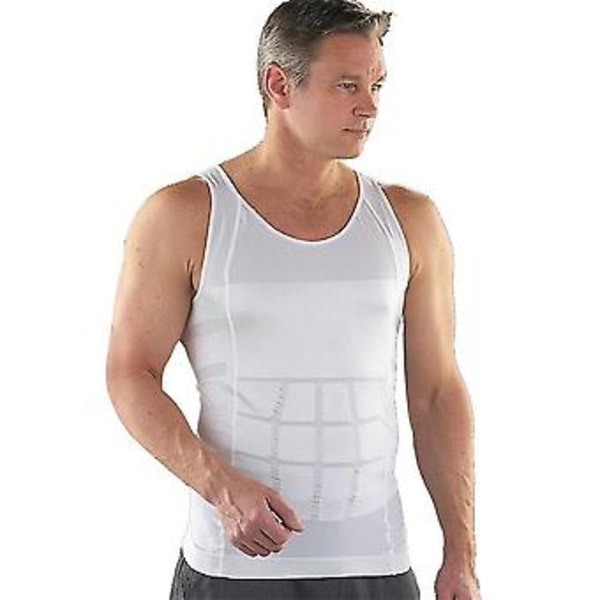 Kompressionsväst Tank Tops Midjeformare Kroppsshapare Undershirt L Vit