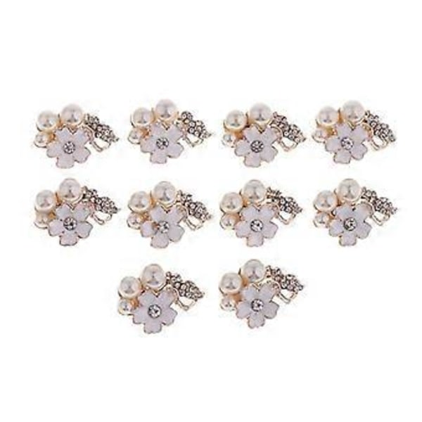 10x Flatback Pärlblomma Strassknapp Scrapbooking Korttillverkning
