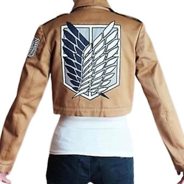Attack On Titan Mikasa Ackerman Jakke Kostume Voksne Anime Scouting Legion Frihed Frakke Halloween Karneval Cosplay Party Dress Up (XL)