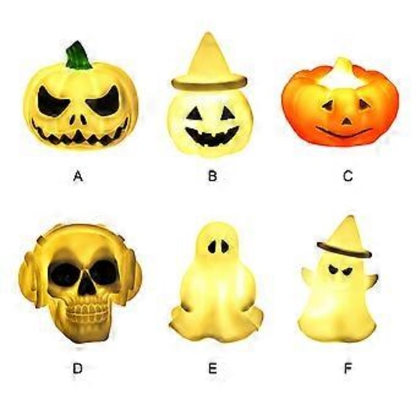 Halloween LED Valoisa Söpö Yövalo Lasten Kurpitsalamppu Aavelamppu Pääkallolamppu, Tarjous (A)