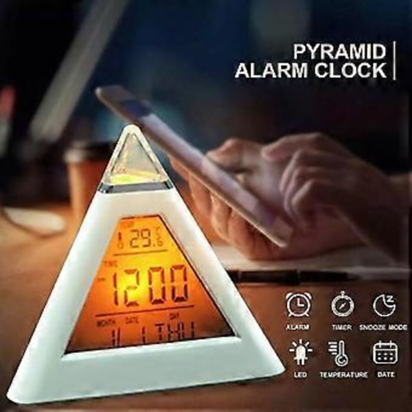 Elektrisk Digital LED Väckarklocka Färgskiftande Batteridriven Väckarklocka Barnrum Kalender