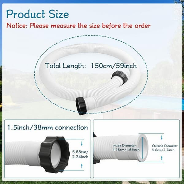 (2 stk) For Intex Pool Hose Adapter Replacement Hose Pool Hose Fil