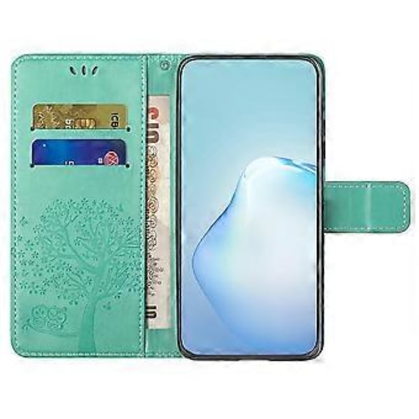 Til Motorola Moto G35 5G Etui PU Læder Ugle Træ Præget Pung Telefon Cover (Style C)