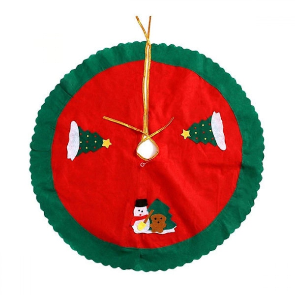 Rund julgransmatta basmatta jul snögubbe golvskydd hem S