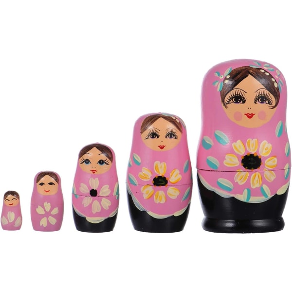 5 st Trä Ryska Nesting Dolls Dockor Trä Dockor Leksak Barn