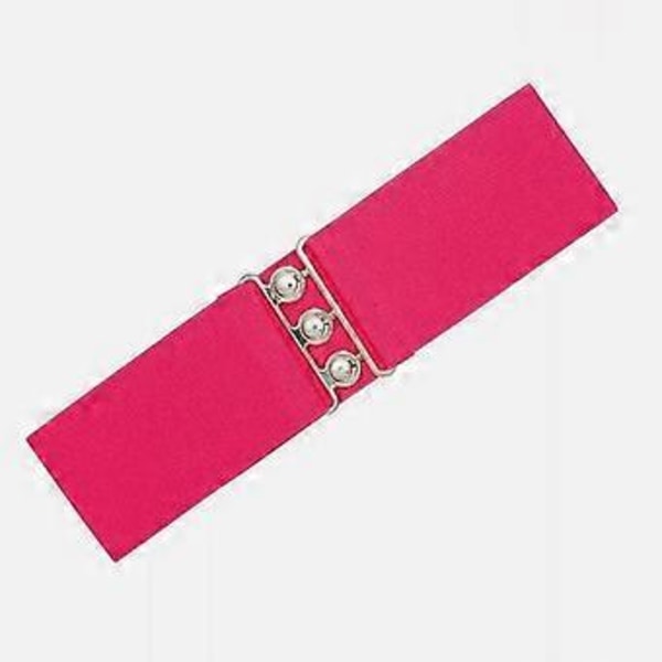 Elastiskt brett midjebälte för damer, mode stretch midjebälte för blus jeans (Rosa)