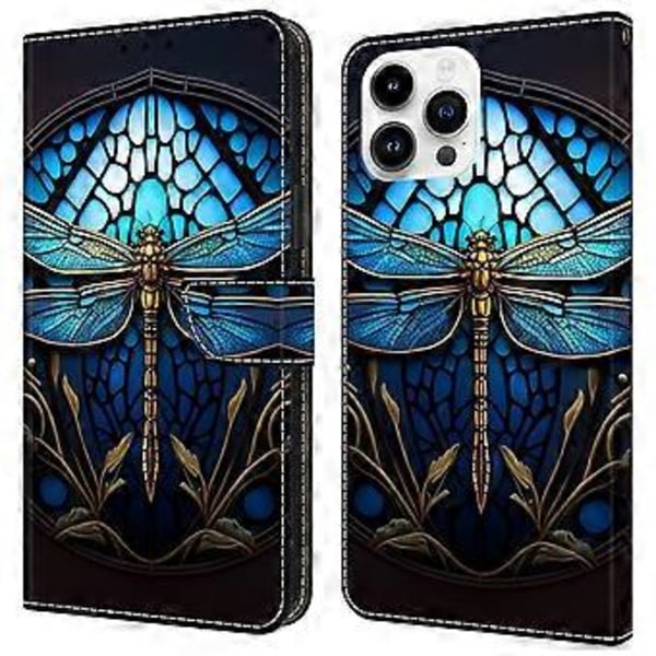 Til iPhone 16 Pro Cover Mønsterprintet Beskyttelsescover TPU+PU Læder Flip Telefon Cover (Style H)