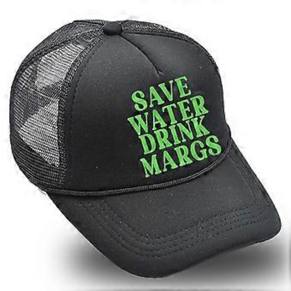Dam Herr Spara Vatten Drick Margs Baseballkeps Andningsbar Mesh Solhattar Trendig Country Tequila Öl Hatt Justerbar Snapback Truckerkeps (Svart)