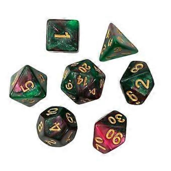 6x 7 stk. Multi-sided terninger, akryl terninger underholdningslegetøj, D4-d20 polyhedral