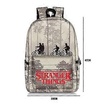 Stranger Things Tryckta Reseryggsäckar Studenter Skolväska Gåvor (A)
