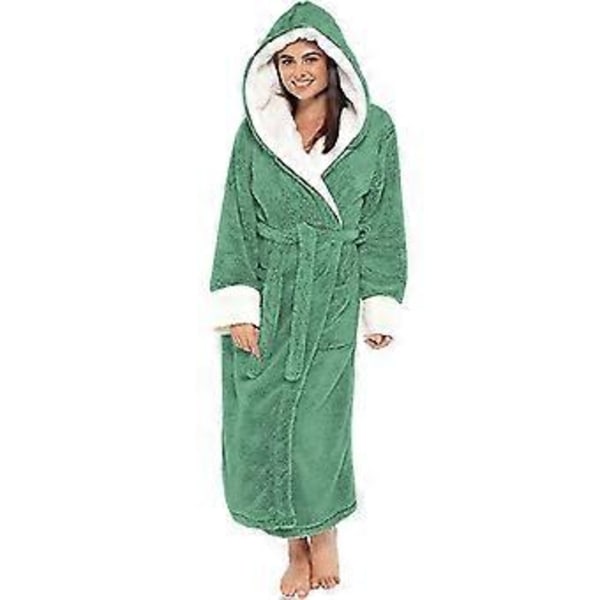 Fleece Badekåpe Kvinner Myk Morgenkåpe Hettemykt Håndkle Badekåpe - JA(4XL )