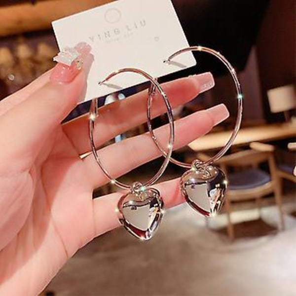 Sparkling Zirconia Double Heart Luxurious Earrings For Women Statement Stylish Accessory Party Jewelry Birthday Anniversary Gift-ed256 ( ED178-2)