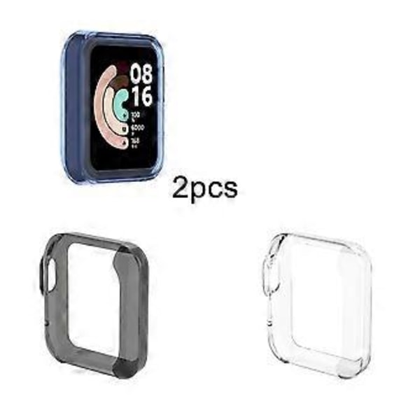 2023 Nytt Anti-Drop Urverktyg Halvpaket Dammsäkert Utbytbart Skal Tpu Skyddande Fodral För Mi Watch Lite Skärmskydd (transparent svart)