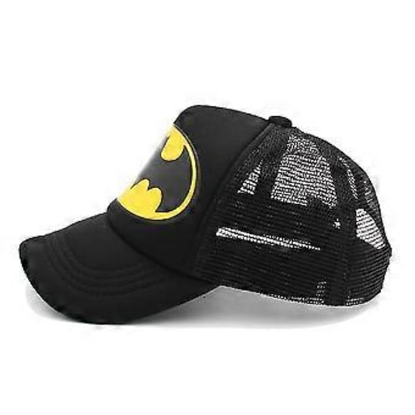 Børn Drenge Piger Batman Mesh Baseball Kasket Åndbar Snapback Justerbar Solhat (Sort)