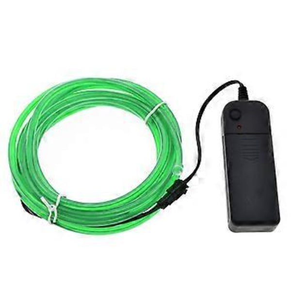 Batteridriven Neon LED-ljus Glow EL Wire String Strip Bilfest Dekoration (Isblå)