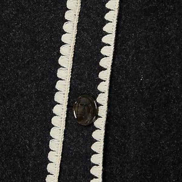Mode Single-breasted Tassel Scarf Kavaj Fritids Tjock Långärmad Kavaj för Höst Vinter (S Svart eller Vit)