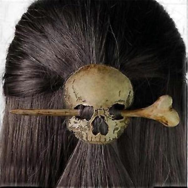 Halloween Punk Skull Hårklipp Halloween Hårklipp Skadede Butterfly Hode Hårklipp Hodeplagg Retro Plast Harpiks Raven Wing Hårtilbehør (B03 metall)