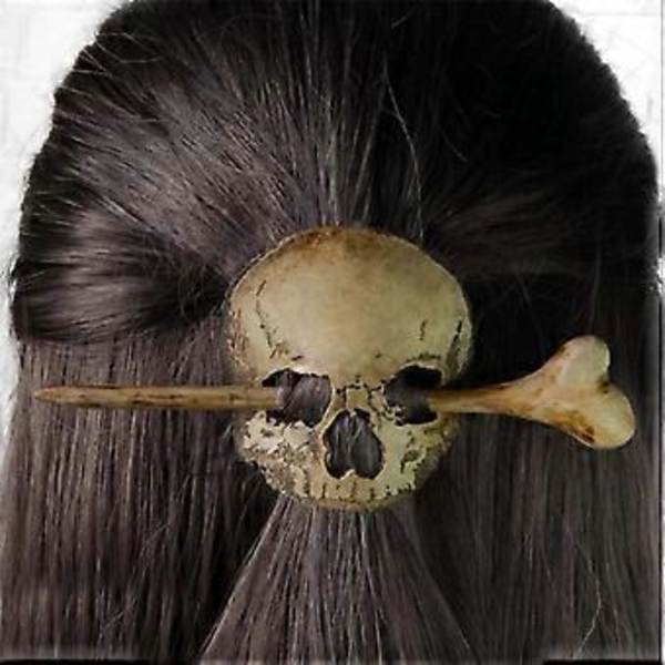 Halloween Punk Skull -hiusneula Halloween -hiuspanta Vammautunut Perhonen Päähiusneula Pääkoriste Retro Muovihartsi Varis Siipi Hiusasusteet (A04)