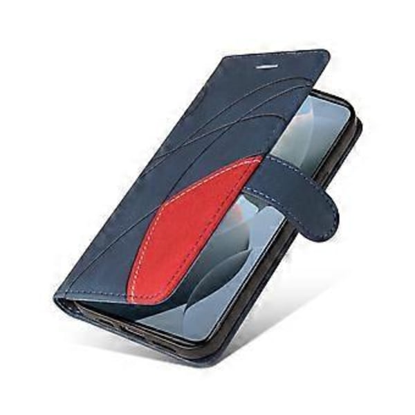 KT Læder Serie-1 Til Xiaomi 14T Læder Etui Farvesplejsning Telefon Cover Wallet Stand (Style B)