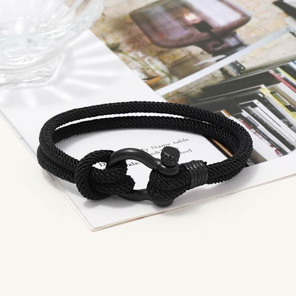 Nautisk seglarrepomslag armband handledssmycke armband stålskruv marin ankarshacklar, två rader