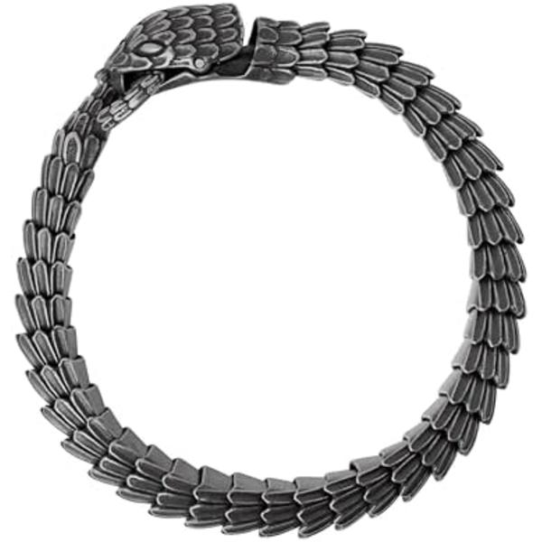 Vikinge Dragon Armbånd, Antik Oxideret Stål Ouroboros Jormungandr Link Armbånd, Vikinge Smykker Gave til Mænd