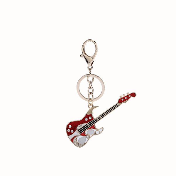 1 par diamantpar-gitarr bilnyckelring väska charm smycken födelsedagspresent souvenir