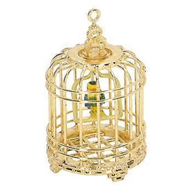 1/12 Metalldockhus Fågelbur Dockhus Miniatyr Fågelbur för 1/12 1/6 Dockhus Dekoration Fotografi Rekvisita (Guld)