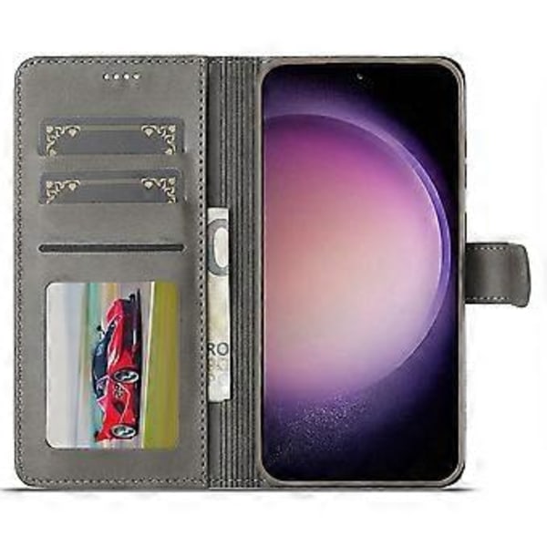 LC.IMEEKE Fodral för Samsung Galaxy A56 5G Kalvtextur PU Läder Ställ Plånbok Telefonskydd - Grå(Grå)