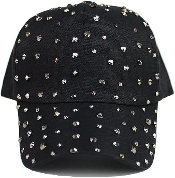 Justerbar åndbar Rhinestone Baseball Cap til kvinder Bling Seq