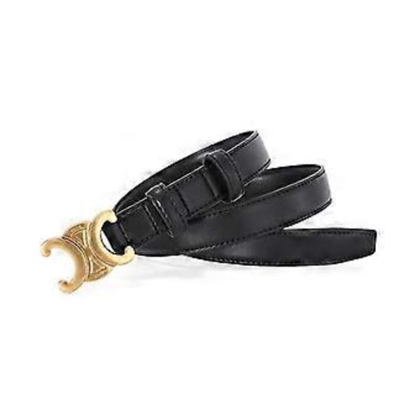 Smalt läderbälte för kvinnor, trendiga designerbälten för jeans, byxor, klänningar, present till familj/vän
