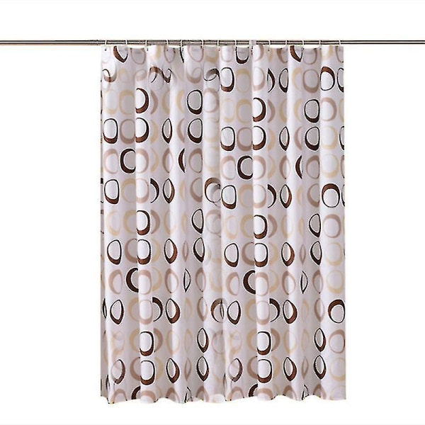 Geometric Circle Shower Curtain, Retro Pattern With Large Small Round Dots Abstract Art Print Image, Cloth Fabric Bathroom Decor Set With Hooks 100x200cm