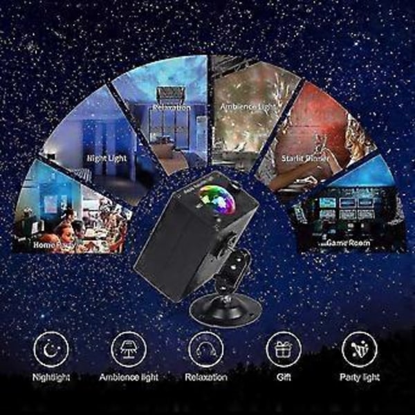 Stjerneprojektorlys, acsergery LED Galaxy stjernelysprojektor med