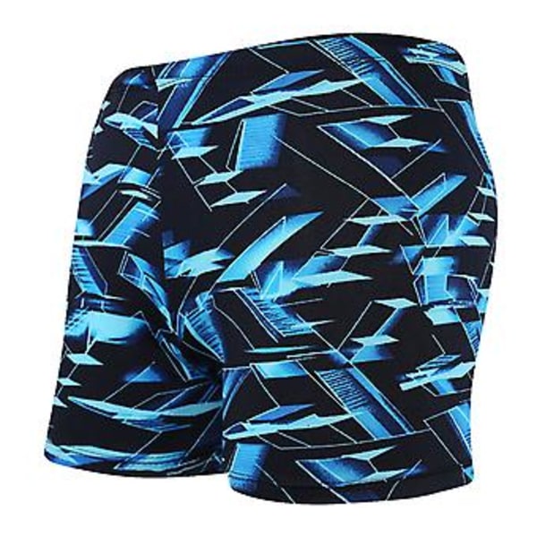 Fianao Mænds Badebukser Farverige Print Hurtigtørrende Slim Fit Badebukser til Strand (L Sort)
