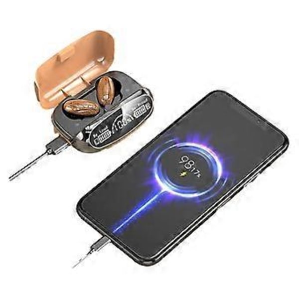 Puukuvioiset Bluetooth-kuulokkeet, binauraaliset, yksityinen malli, virran näyttö, urheilukuulokkeet ilman viivettä, melua vaimentavat kuulokkeet (Päärynäpuukuvio)