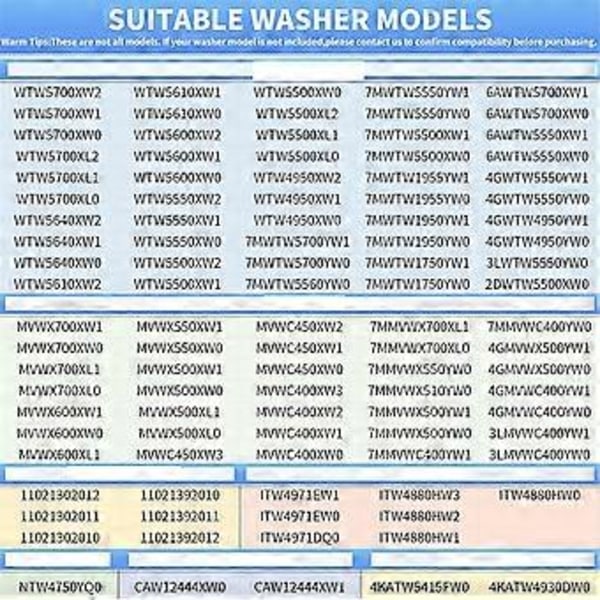 W10324651 Nav Udskiftning TB123A Skruenøgle Udskiftning til Vaskemaskine Drivnav, Erstat W10528947