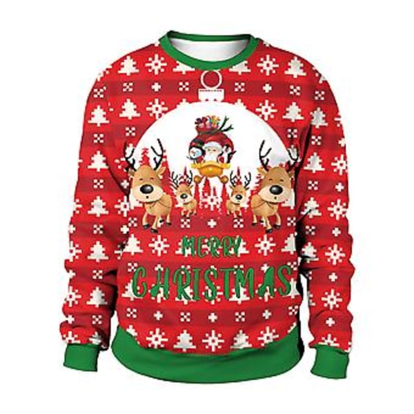 Fula Julkläder för Kvinnor Män Par Tryckt Rolig Tröja Xmas Party Toppar (M D)