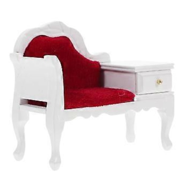 Miniature Træ Sofa Stol Lille Møbelmodel med Skuffe Dukkehus Mini Sofa Stol Model