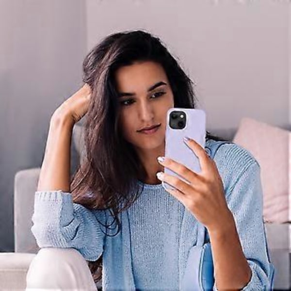 SZTXJ Skal designat för iPhone 13, Ultratunt Stötsäkert Lila Silikonskyddsfodral med [Mjukt Anti-Rep Mikrofiberfoder], 6,1 tum