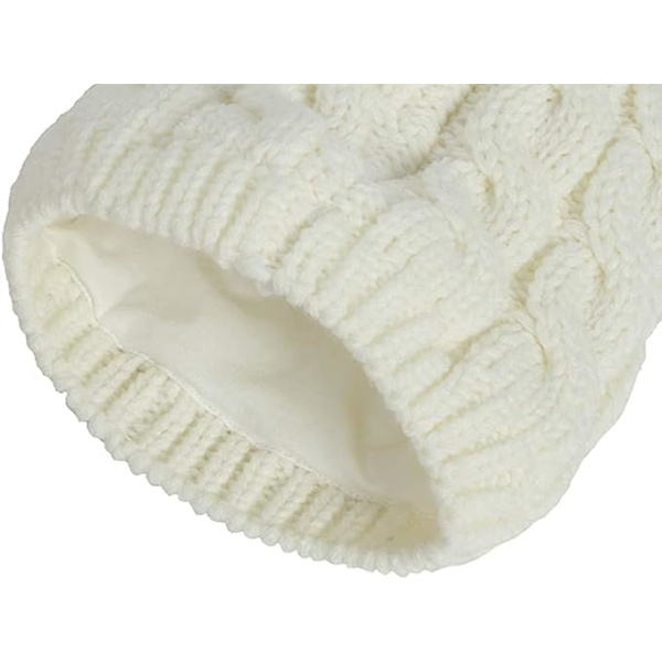 (M, Vit) 2-6 månader Baby Hat Cute Bear Toddler Earflap Beanie Varm