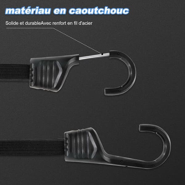 2-pack spännremmar för bagage, svart nylon