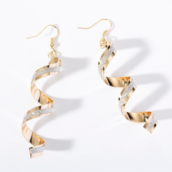 1 stk elegante dame perle spiral lange dinglende krok øredobber