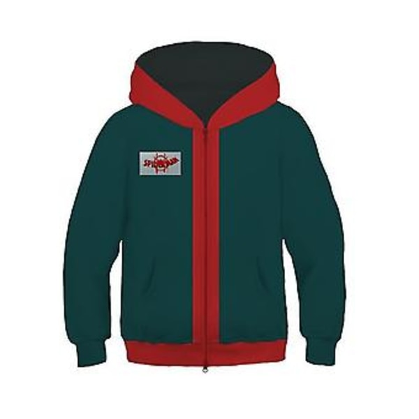 Verse Miles Morales Kostume Hoodie Spiderman Into The Spider Kids Drenge Piger Jakke Frakke Hættetrøjer (4-5 År Generel stil)