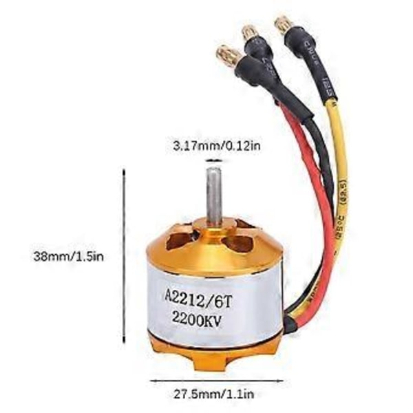 2212 2200KV Motor+30A ESC+6035 Propeller+Propellerskydd Elektrisk Motorsats för RC Flygplansmotor
